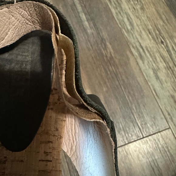 Pikolinos black leather cross over women's sandals 39 cork wedge shoe - Picture 13 of 14